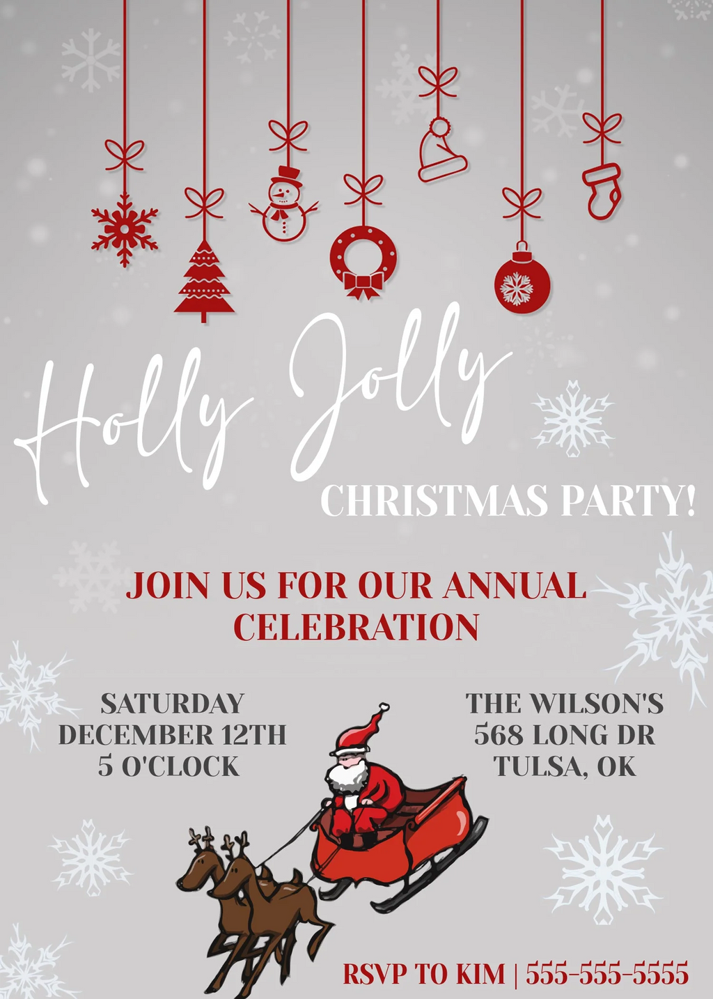 Christmas Party Invitation Template - Digital & Printable